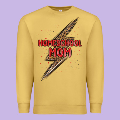 Homeschool Mom Lightning Bolt Premium Sweatshirt Designed By Maliassmallbusiness