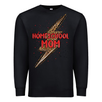 Black homeschool mom lightning bolt Premium Sweatshirt - MaliasSmallBusiness