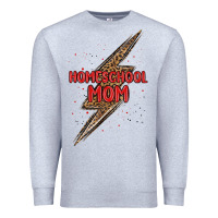 Heather Grey homeschool mom lightning bolt Premium Sweatshirt - MaliasSmallBusiness