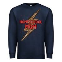 Navy homeschool mom lightning bolt Premium Sweatshirt - MaliasSmallBusiness