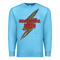 Ocean Blue homeschool mom lightning bolt Premium Sweatshirt - MaliasSmallBusiness
