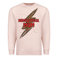 Pale Pink homeschool mom lightning bolt Premium Sweatshirt - MaliasSmallBusiness
