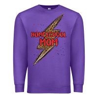 Purple homeschool mom lightning bolt Premium Sweatshirt - MaliasSmallBusiness