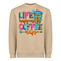 Mushroom life happens coffee helps Heavyweight Sweatshirt - Zillion Design Studio