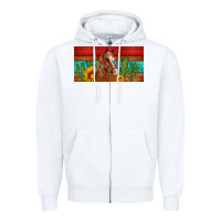 White aztec horse cactus and sunflowers license plate template Zipper Hoodie - Artiststas