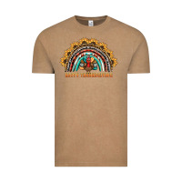 Vintage Coffee happy thanksgiving rainbow Vintage Tee - BarkalooDesign