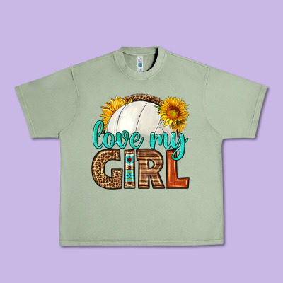 Love My Girl Volleyball Urban Heavy Tee Designed By Hra Design Shop
