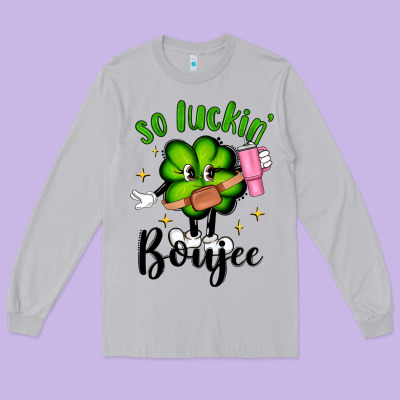 So Luckin Boujee Long Sleeve Tee Designed By Artiststas
