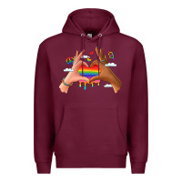 Burgundy lgbtq pride hands Premium Hoodie - LillyAllenDesigns