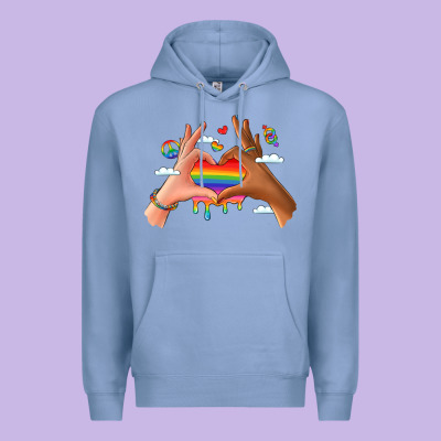 Lgbtq Pride Hands Premium Hoodie Designed By Lillyallendesigns
