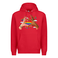 Red lgbtq pride hands Premium Hoodie - LillyAllenDesigns
