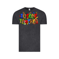 Vintage Black ausome autism teacher Vintage Tee - Zillion Design Studio