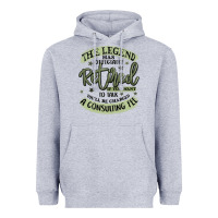 Heather Grey the legend has officially retired Heavyweight Hoodie - MaliasSmallBusiness