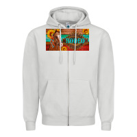 Dove Grey aztec horse cactus and sunflowers license plate template Zipper Hoodie - Artiststas