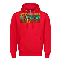 Red aztec horse cactus and sunflowers license plate template Zipper Hoodie - Artiststas