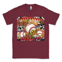 Burgundy baseball leopard cowhide sunflower Classic Tee - JahusDesignShop
