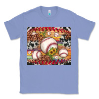 Colony Blue baseball leopard cowhide sunflower Classic Tee - JahusDesignShop