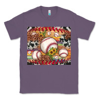 Lavender baseball leopard cowhide sunflower Classic Tee - JahusDesignShop