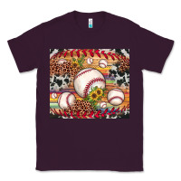 Plum baseball leopard cowhide sunflower Classic Tee - JahusDesignShop