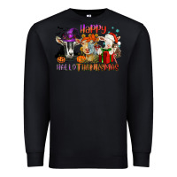 Black Happy Hallothanksmas goats Premium Sweatshirt - NancyCooperArtShop