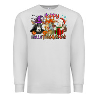 Dove Grey Happy Hallothanksmas goats Premium Sweatshirt - NancyCooperArtShop