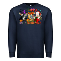 Navy Happy Hallothanksmas goats Premium Sweatshirt - NancyCooperArtShop