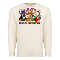 Sandshell Happy Hallothanksmas goats Premium Sweatshirt - NancyCooperArtShop