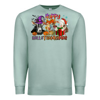 Seafoam Happy Hallothanksmas goats Premium Sweatshirt - NancyCooperArtShop