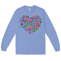 Colony Blue cancer ribbon heart Long Sleeve Tee - AdoDesignShop