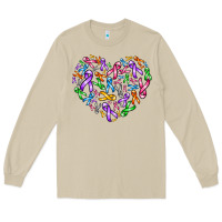 Mushroom cancer ribbon heart Long Sleeve Tee - AdoDesignShop