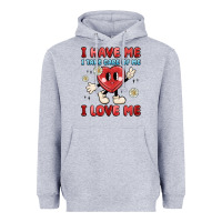 Heather Grey i have me i take care of me i love me Heavyweight Hoodie - MaliasSmallBusiness