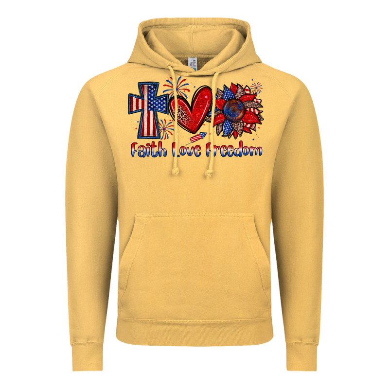 Faith Love Freedom Vintage Hoodie by Zillion Design Studio | Teevron