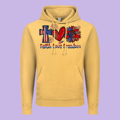 Faith Love Freedom Vintage Hoodie Designed By Zillion Design Studio