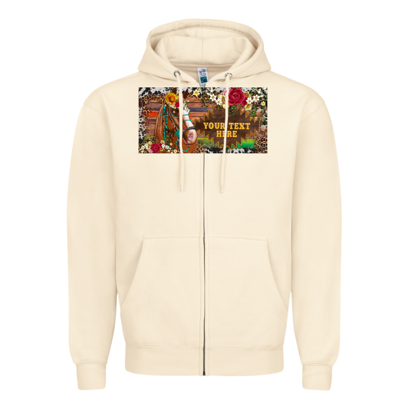 (preview)western Turquoise Gemstone Horse Cowhide Leopard Floral Backg Zipper Hoodie by Artiststas | Teevron