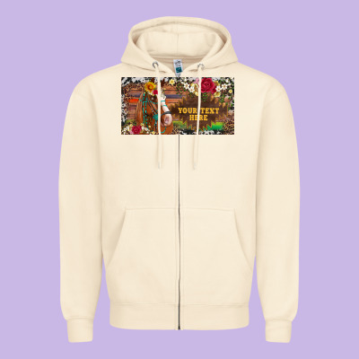 (preview)western Turquoise Gemstone Horse Cowhide Leopard Floral Backg Zipper Hoodie Designed By Artiststas