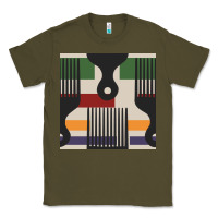 Army Green afro comb seamless pattern Classic Tee - BundleAndBundleShop