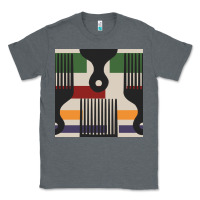 Charcoal Heather afro comb seamless pattern Classic Tee - BundleAndBundleShop
