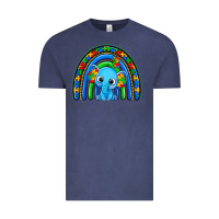 Vintage Denim autism elephant rainbow Vintage Tee - Zillion Design Studio