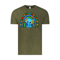 Vintage Olive autism elephant rainbow Vintage Tee - Zillion Design Studio