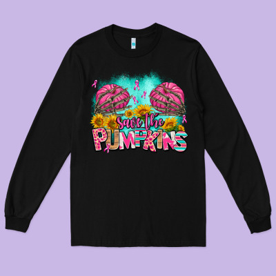 Save The Pumpkins Long Sleeve Tee Designed By Adodesignshop