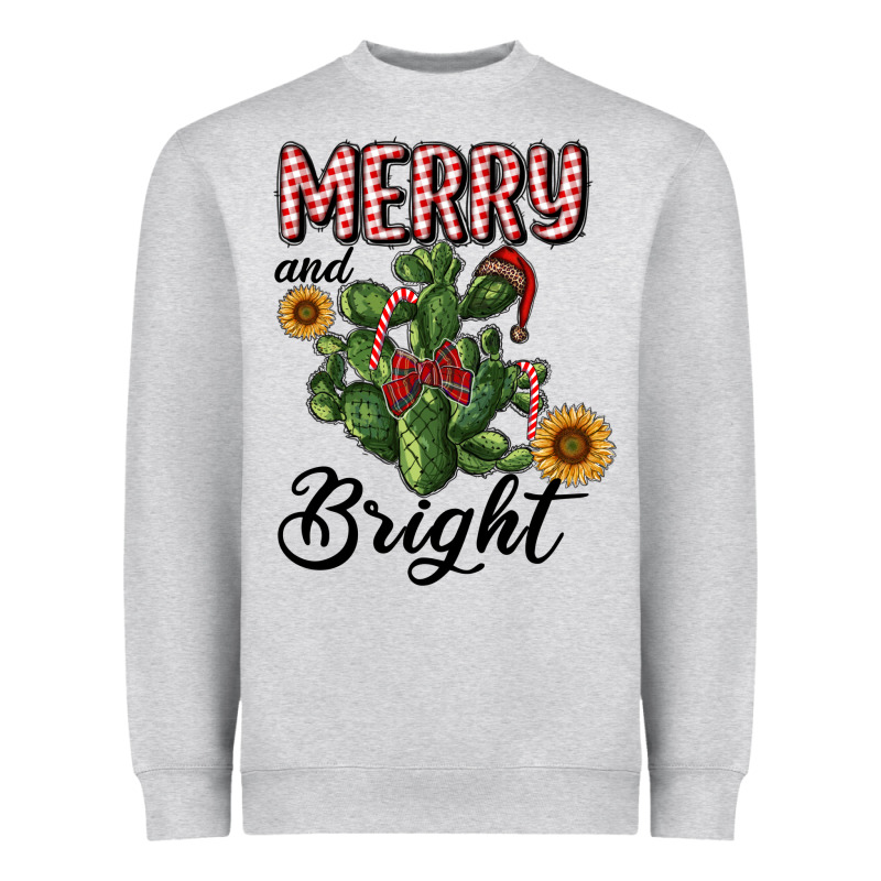 Merry And Bright With Cactus Heavyweight Sweatshirt by RanaPortraitStore | Teevron