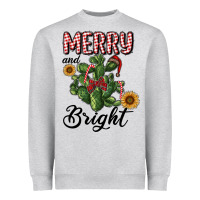 Heather Grey merry and bright with cactus Heavyweight Sweatshirt - RanaPortraitStore