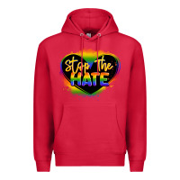 Cardinal stop the hate pride lgbtq heart Premium Hoodie - LillyAllenDesigns