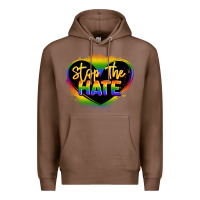 Chestnut stop the hate pride lgbtq heart Premium Hoodie - LillyAllenDesigns