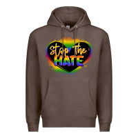 Coffee stop the hate pride lgbtq heart Premium Hoodie - LillyAllenDesigns
