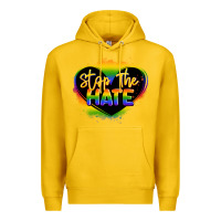 Lemon stop the hate pride lgbtq heart Premium Hoodie - LillyAllenDesigns