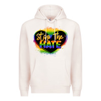 Stop The Hate Pride Lgbtq Heart Premium Hoodie | Teevron