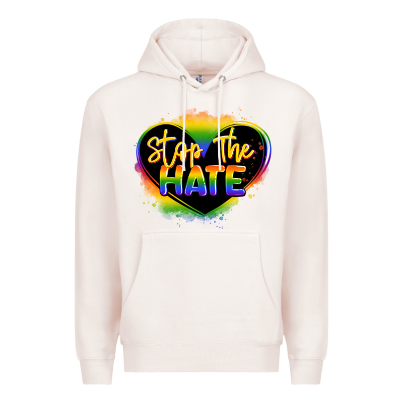 Stop The Hate Pride Lgbtq Heart Premium Hoodie by LillyAllenDesigns | Teevron