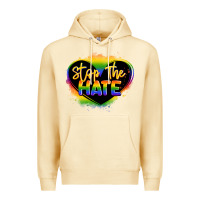 Pina Colada stop the hate pride lgbtq heart Premium Hoodie - LillyAllenDesigns