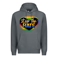 Rock stop the hate pride lgbtq heart Premium Hoodie - LillyAllenDesigns
